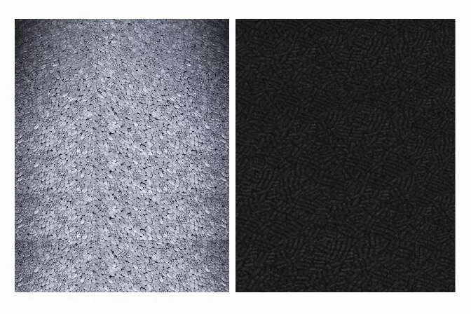 Tekstury powstają w wyniku nanoszenia „uziarnienia” na powierzchnię materiału. Fot. Knauf Industries