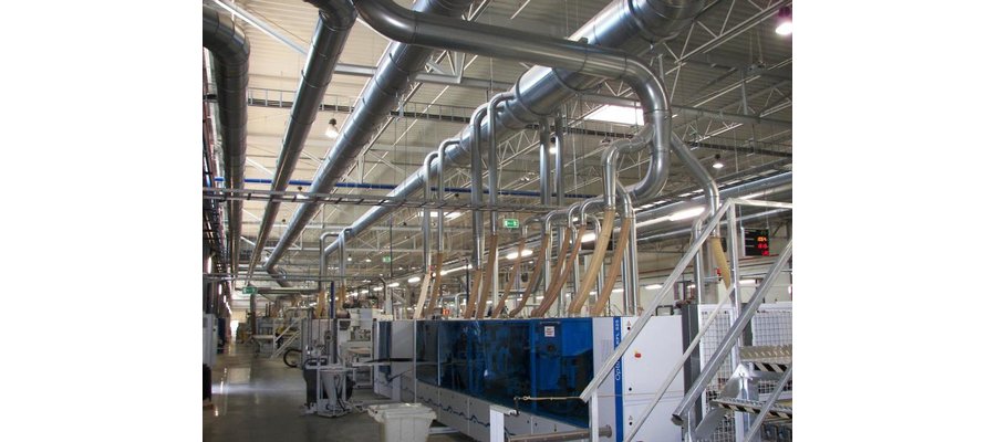 Kompletna instalacja odpylająca dla 3 maszyn stolarskich o zapotrzebowaniu do 10 000m3/h powietrza - zdjęcie