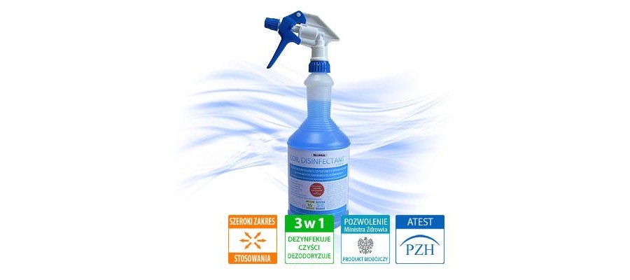 Specjalistyczny środek dezynfekujący, czyszczący i odświeżający powietrze (1l ze spryskiwaczem) - zdjęcie