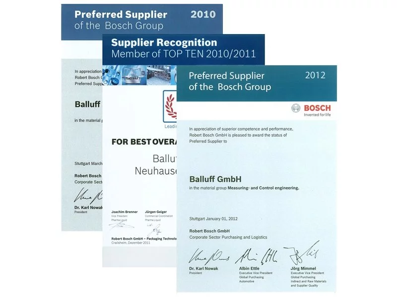 Balluff otrzymuje trzecie wyróżnienie od firmy Bosch zdjęcie