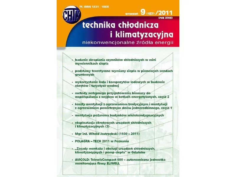 Nowy numer "Technika Chłodnicza i Klimatyzacyjna" 9/2011 zdjęcie