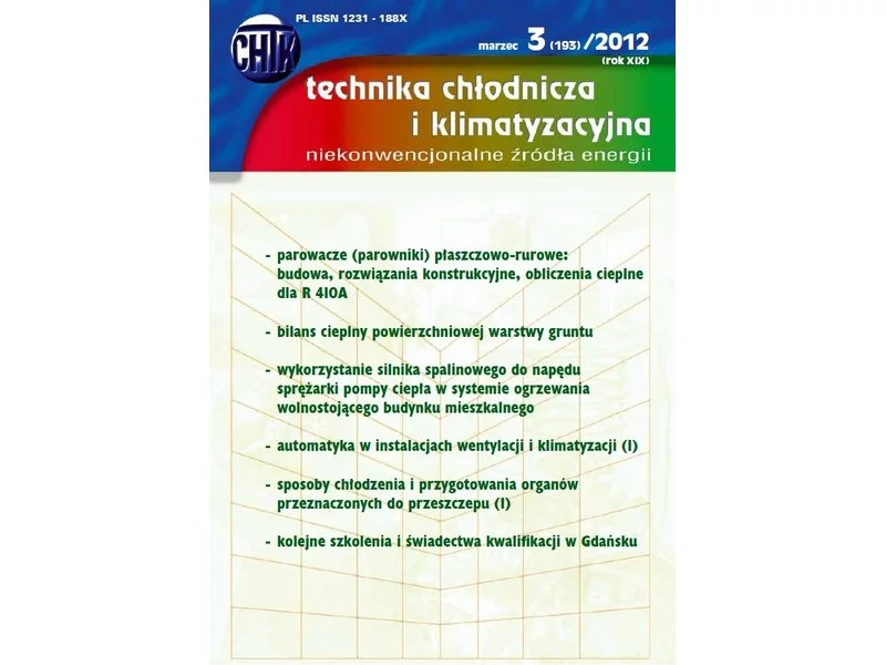 Nowy numer "Technika Chłodnicza i Klimatyzacyjna" 3 (193) 2012 zdjęcie