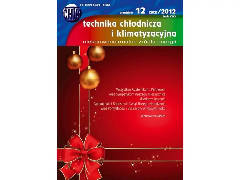 Nowy numer "Technika Chłodnicza i Klimatyzacyjna" 12 (202)/2012 zdjęcie