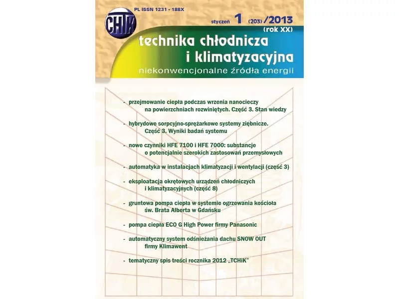 Nowy numer "Technika Chłodnicza i Klimatyzacyjna" 1(203)/2013 zdjęcie