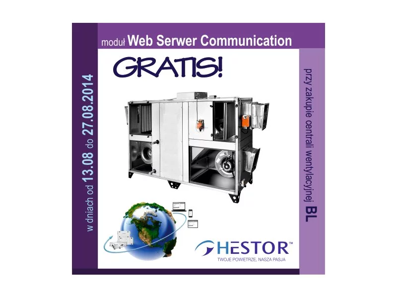 Kup centralę wentylacyjną BL i odbierz Web Serwer Communication GRATIS! zdjęcie