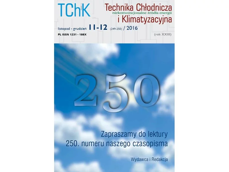 Nowy numer "Technika Chłodnicza i Klimatyzacyjna" 11-12(249-250)/2016 zdjęcie