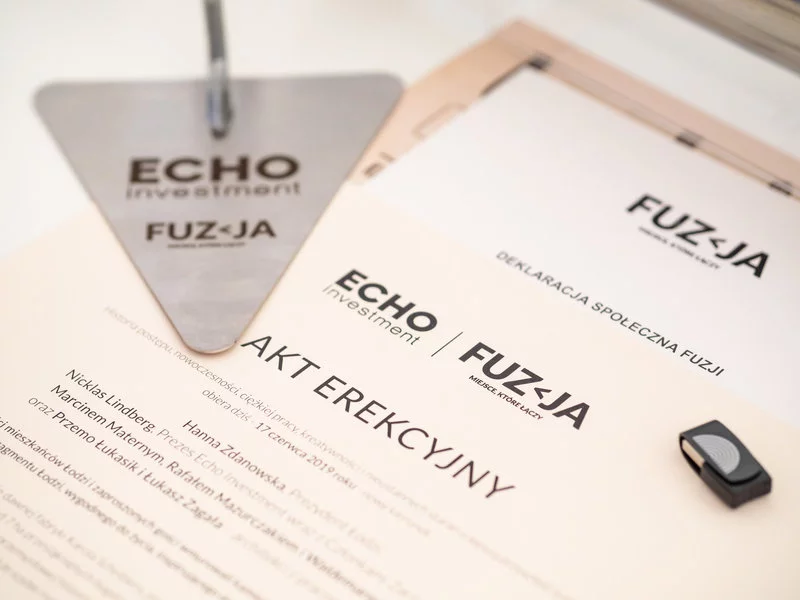 Echo Investment wmurowało kamień węgielny pod Fuzję  - nowy, przyciągający ludzi fragment Łodzi zdjęcie