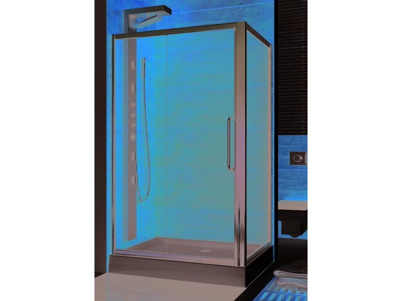 Prostokątna asymetryczna kabina prysznicowa i brodzik Space zdjęcie