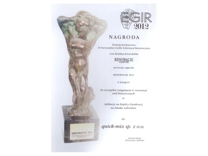 Nagroda RENOWATOR 2012 dla QUICK-MIX zdjęcie