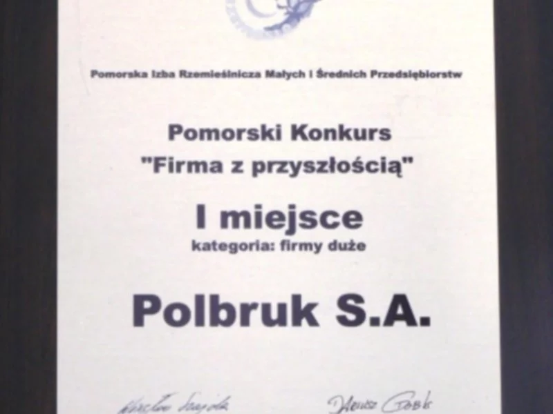 POLBRUK S.A. – FIRMĄ Z PRZYSZŁOŚCIĄ 2012 - zdjęcie