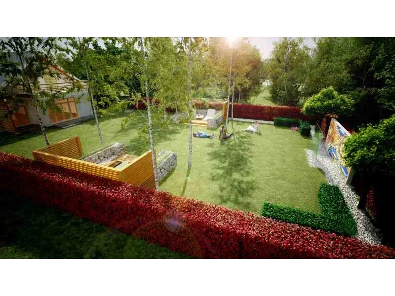 Projekt ogrodu nowoczesnego wokół domu Noemi zdjęcie