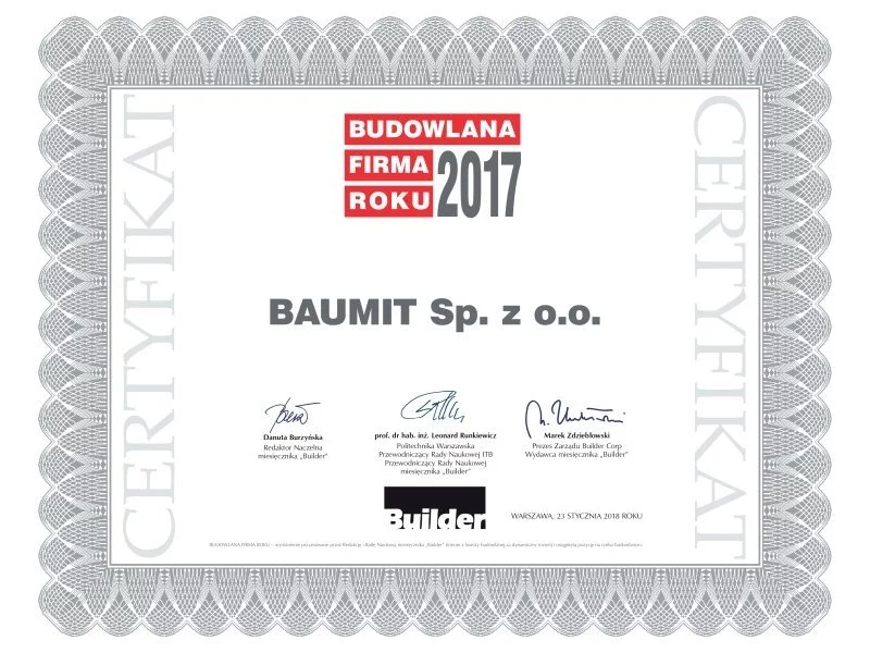 Baumit z wyróżnieniem Budowlana Firma Roku 2017! - zdjęcie