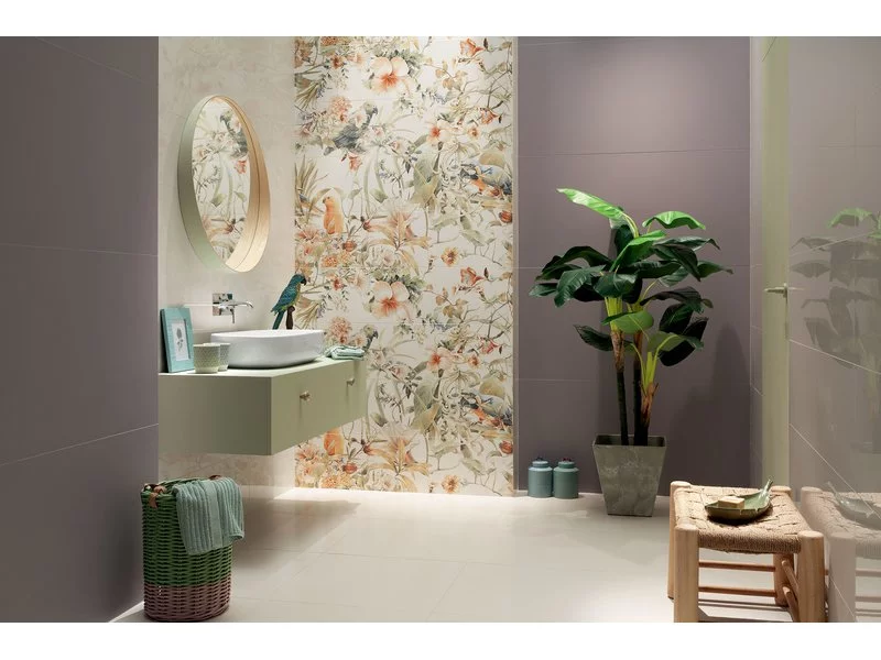 Modern Pearl czyli łazienka z rajskimi ptakami i dziką przyrodą zdjęcie