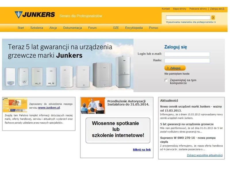 Internetowa platforma szkoleniowa marki Junkers zdjęcie