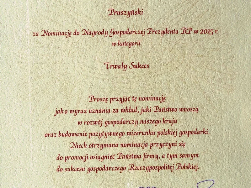 Właściciel Blachy Pruszyński nominowany do Nagrody Gospodarczej Prezydenta RP - zdjęcie