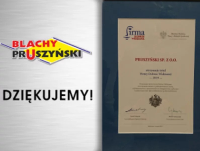 Tytuł Firmy Dobrze Widzianej 2019 przyznana firmie Pruszyński sp. z o.o. - zdjęcie
