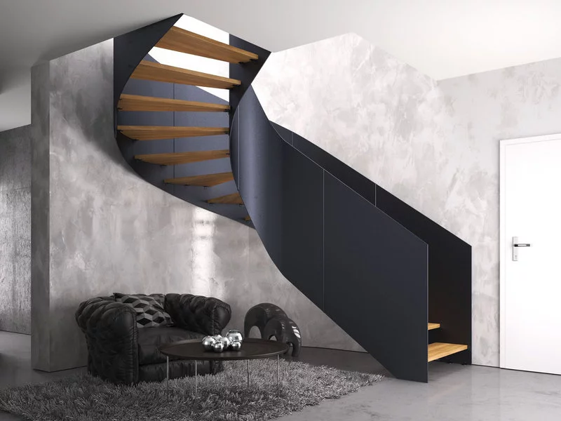 Życie na wyższym poziomie - schody w luksusowych wnętrzach - zdjęcie