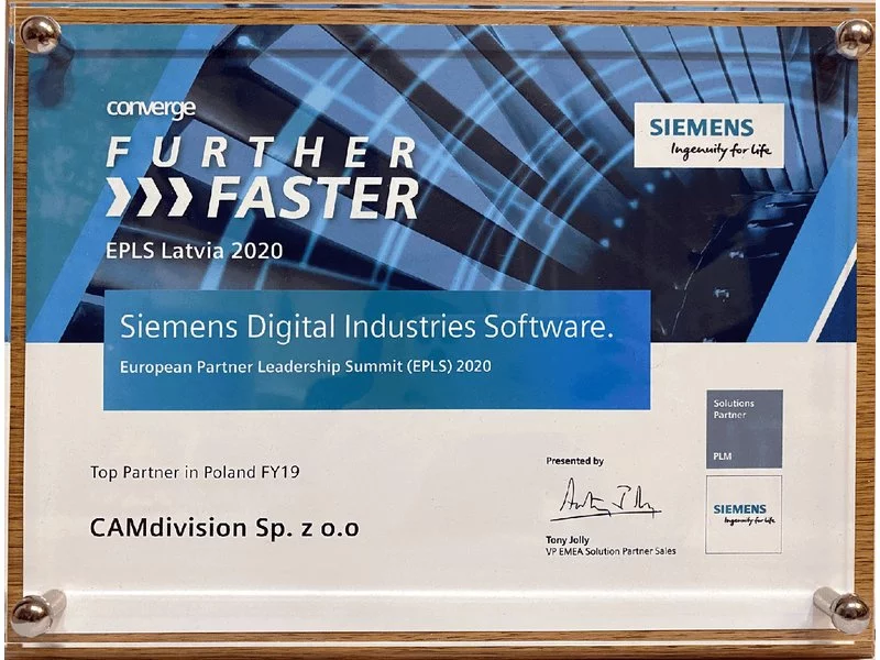 CAMdivision - TOP PARTNER SIEMENS Digital Industries Software in POLAND FY2019! zdjęcie