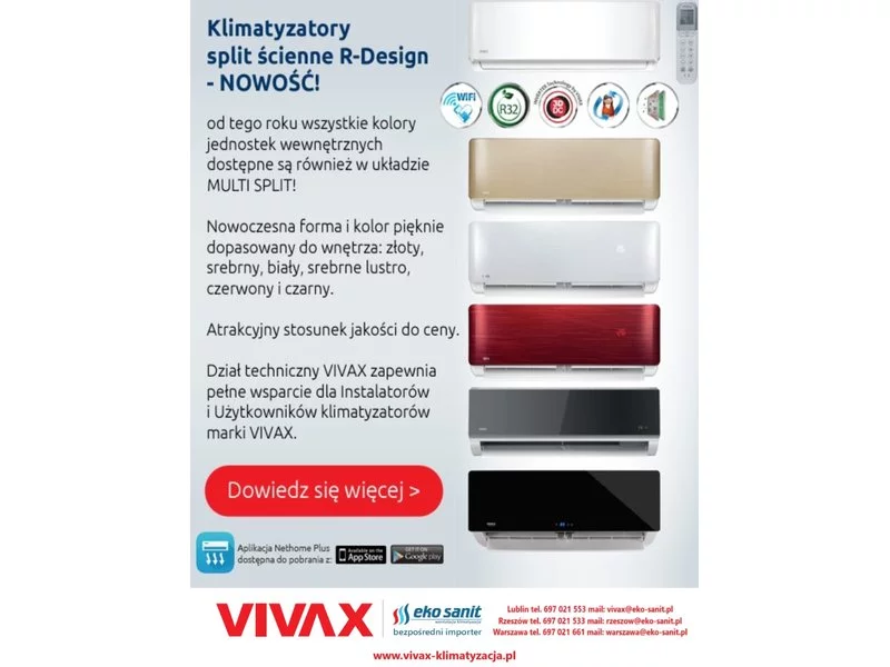 Kolorowe jednostki VIVAX R-DESIGN dostępne w układzie Split i Multi Split! zdjęcie