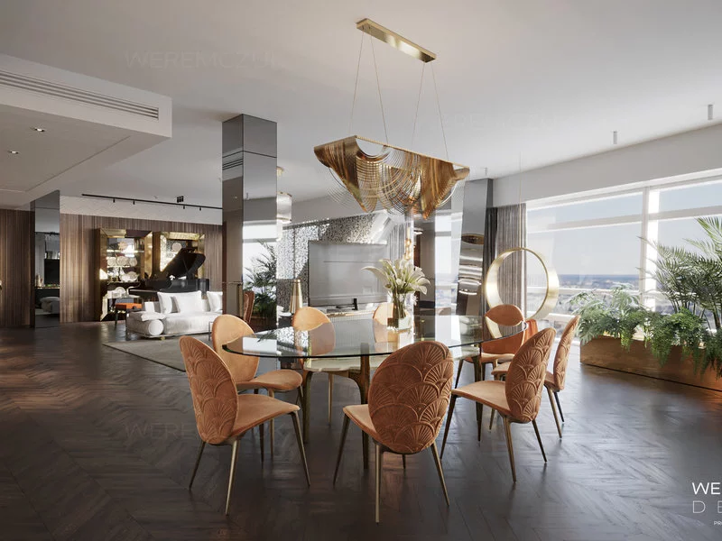 Inspirujące wnętrze projektu Weremczuk Design – ZŁOTA 44 prezentuje wizualizację apartamentu - zdjęcie