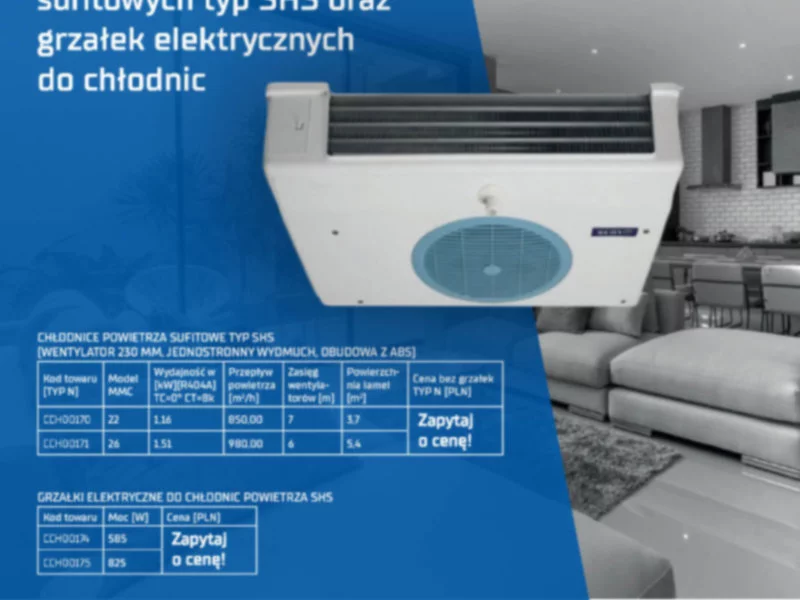 Promocja na wybrane modele chłodnic powietrza sufitowych typ SHS oraz grzałek elektrycznych do chłodnic - zdjęcie
