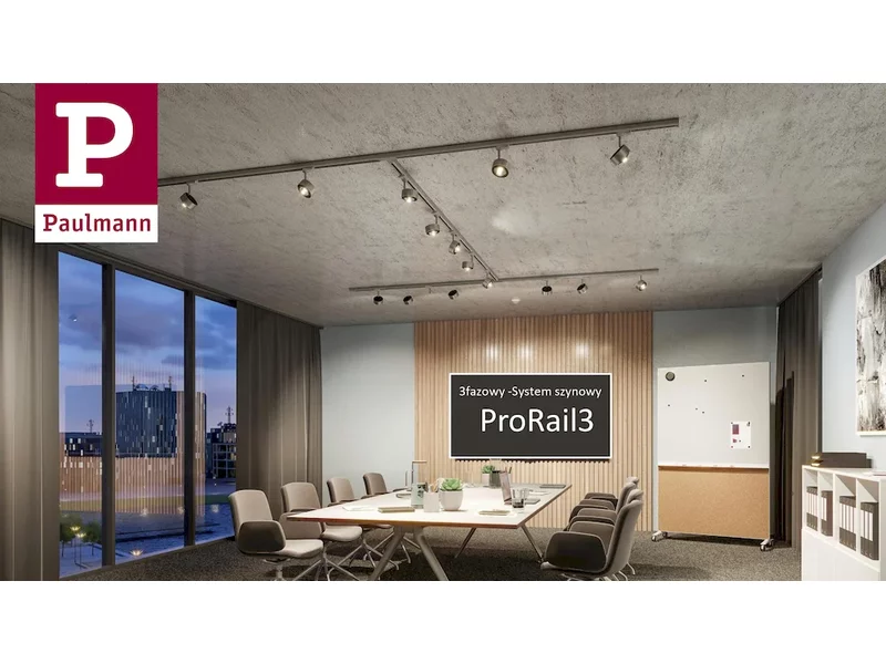 Trójfazowy system szynowy ProRail3 marki Paulmann. Profesjonalne oświetlenie pomieszczeń użytkowych i komercyjnych zdjęcie