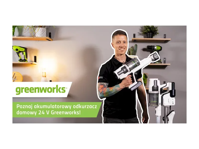 Poznaj akumulatorowy odkurzacz domowy 24 V Greenworks! zdjęcie