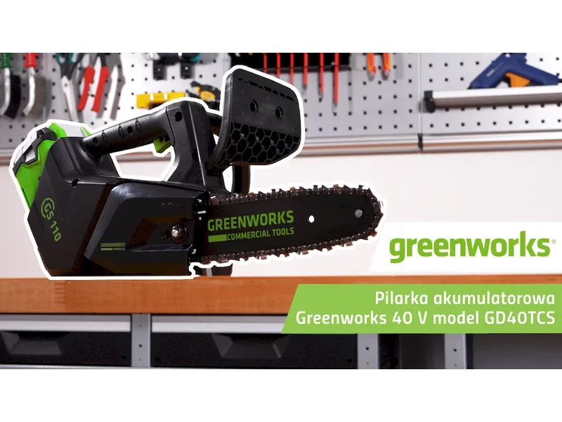 Pilarka akumulatorowa Greenworks 40 V z górnym uchwytem zdjęcie