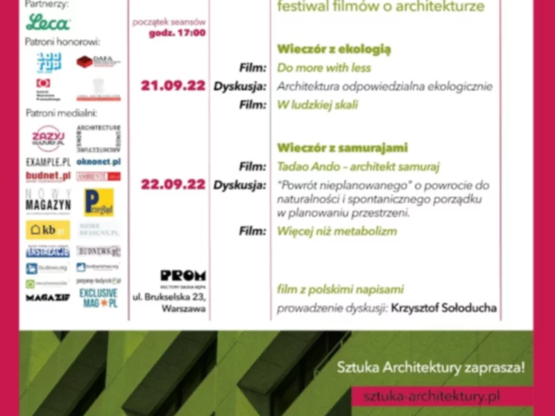 ArchFilmFest powraca do kalendarza wydarzeń architektonicznych. Pierwszy przystanek: Warszawa - zdjęcie