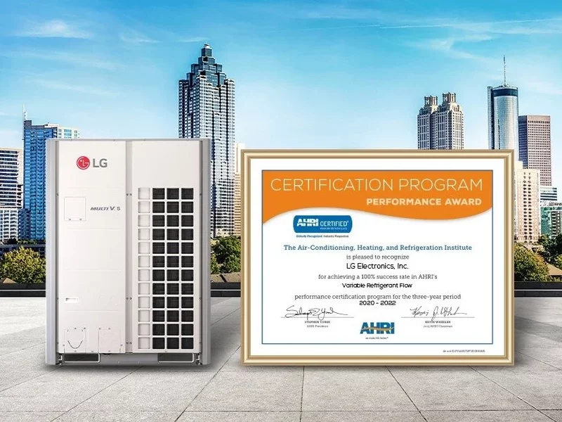 LG po raz szósty z rzędu otrzymuje nagrodę AHRI za wydajność urządzeń HVAC - zdjęcie
