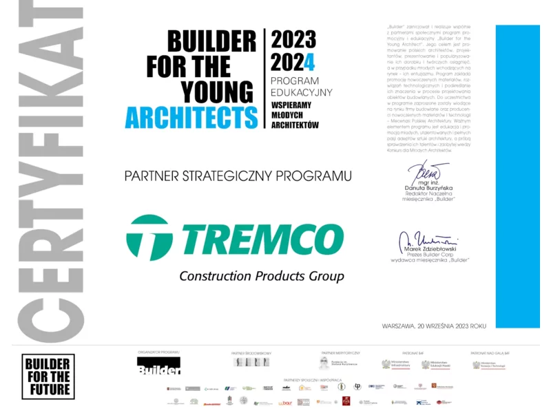 Tremco CPG Poland partnerem strategicznym programu „Builder For The Young Architects” zdjęcie