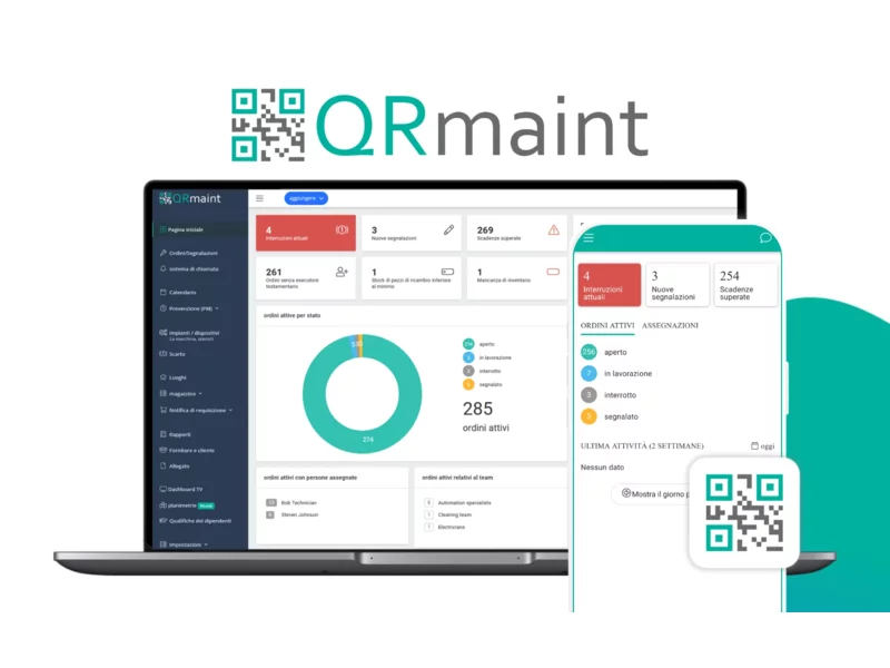 QRmaint System CMMS dostępny w języku włoskim zdjęcie