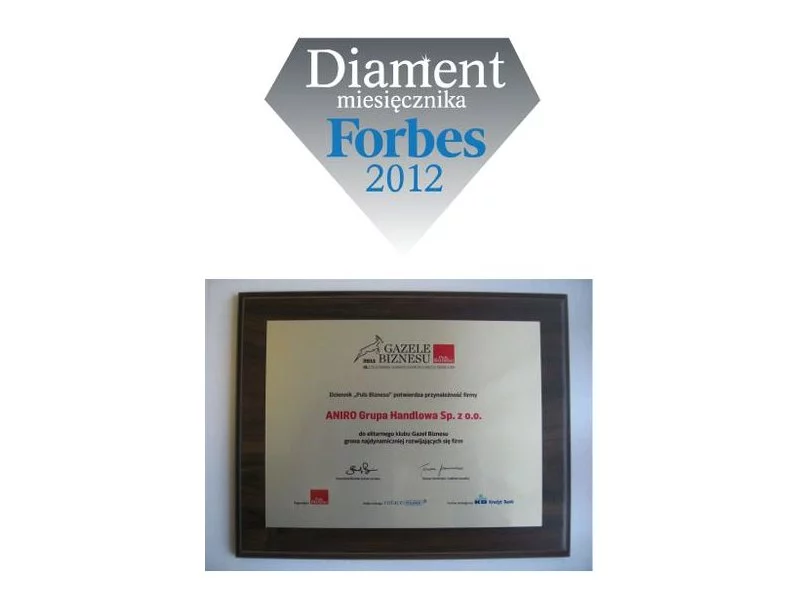 Gazela Biznesu 2011 i Diament Forbesa 2012 dla ANIRO zdjęcie
