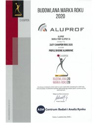 Złoty Champion Roku 2020 w kategorii Profile okienne aluminiowe - zdjęcie