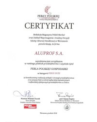 Certyfikat Perła Polskiej Gospodarki - Perły Duże 2018 - zdjęcie