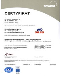 Certyfikat PN-EN ISO 9001: 2015; PN-EN ISO 14001:2015 (2018) - zdjęcie