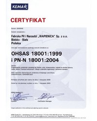 Certyfikat OHSAS 18001 (PN-N 18001) - (2003) - zdjęcie