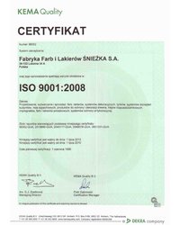 Certyfikat Jakości ISO 9001 - zdjęcie