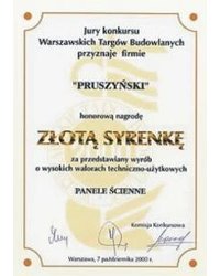 Złota Syrenka za okładziny ścienne 2000 - zdjęcie