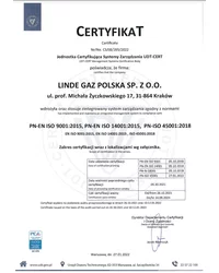 Certyfikat ISO 9001, ISO 14001, ISO 45001 - zdjęcie