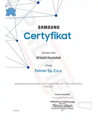 Certyfikat Samsung - zdjęcie