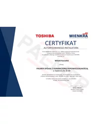 Certyfikat Toshiba - zdjęcie