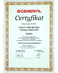 Certyfikat Autoryzowanego Instalatora General - zdjęcie