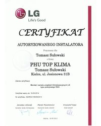 Certyfikat  Autoryzowanego Instalatora LG - zdjęcie