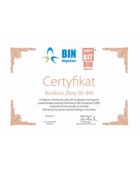 Certyfikat Złoty Bit BIN - zdjęcie