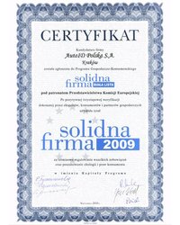 Certyfikat Solidna Firma 2009 - zdjęcie