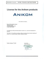 Certyfikat ANIKOM (2012) - zdjęcie