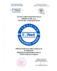 Certyfikat IQNET (2015) - zdjęcie