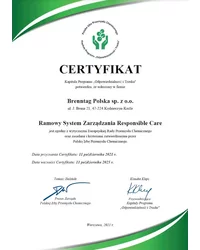 Certyfikat - Polska Izba Przemysłu Chemicznego - zdjęcie