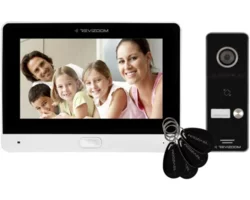Wideodomofon 7" głośnomówiący Smart HD z kamerą natynkową szerokokątna z czytnikiem RFID RM-T471HD WHITE/RC-411HD-C  - zdjęcie